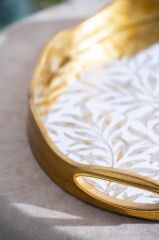 MYRA AYNALI OVAL KÜÇÜK TEPSİ 37x30CM