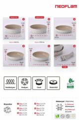NEOFLAM MİDAS BEJ 7 PARÇA TAVA SETİ