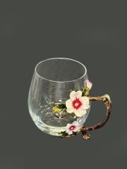 MAVİ METAL KULPLU CAM KUPA