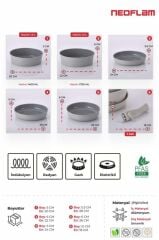 NEOFLAM MİDAS GRİ 7 PARÇA TAVA SETİ