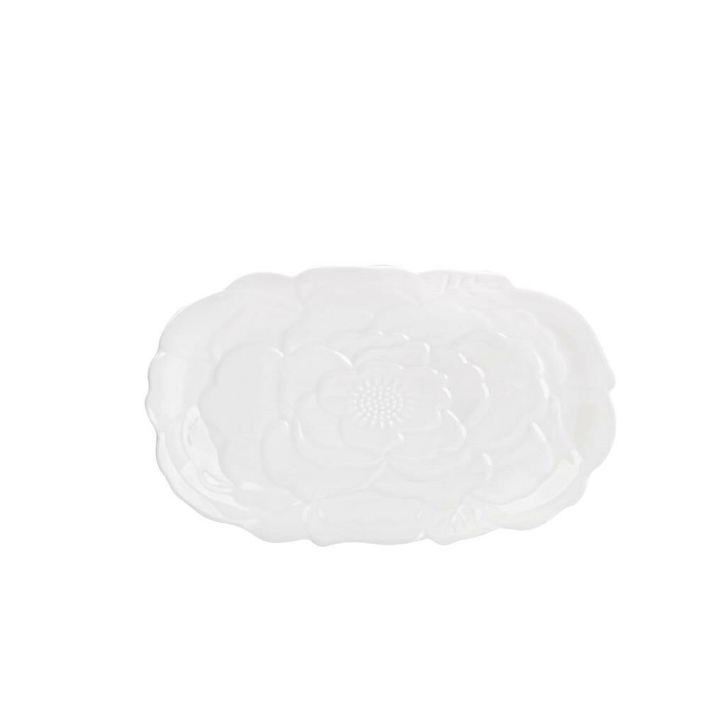 ÇİÇEK KABARTMA KAYIK TABAK 25X15CM