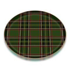 EKOSE YEŞİL PARLAK ALTIN CAM TEPSİ