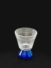 KRİSTAL AYAKLI LACİVERT TEKLİ KAHVE YANI BARDAK