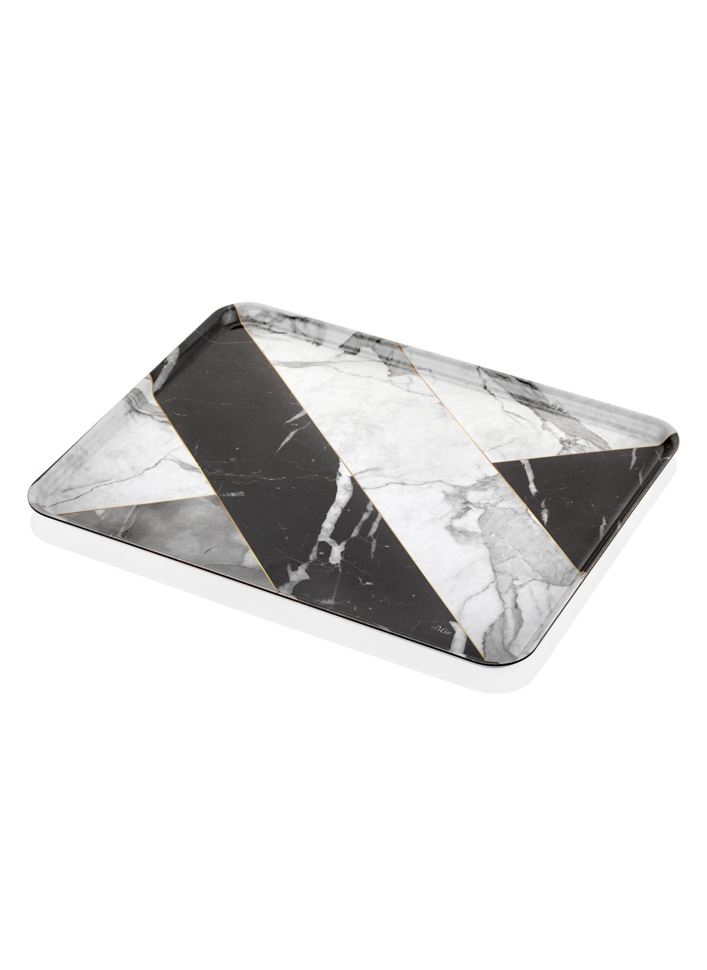 SİYAH MERMER TEPSİ 45x35cm