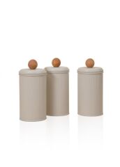 STRİPE BEJ ÇAY KAHVE ŞEKER KAVANOZU 1,20LT