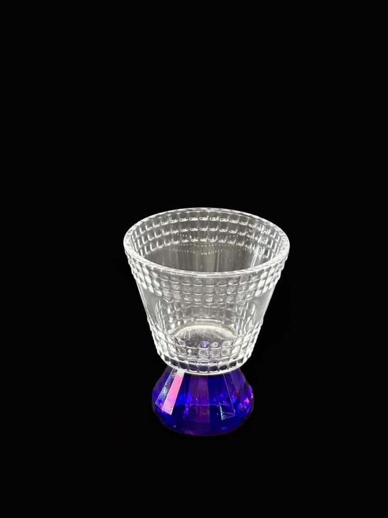 KRİSTAL AYAKLI MOR TEKLİ KAHVE YANI BARDAK