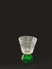 KRİSTAL AYAKLI YEŞİL TEKLİ KAHVE YANI BARDAK