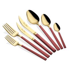PİCASA GOLD RED 42 PARÇA ÇATAL KAŞIK BIÇAK SETİ