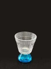 KRİSTAL AYAKLI MAVİ TEKLİ KAHVE YANI BARDAK