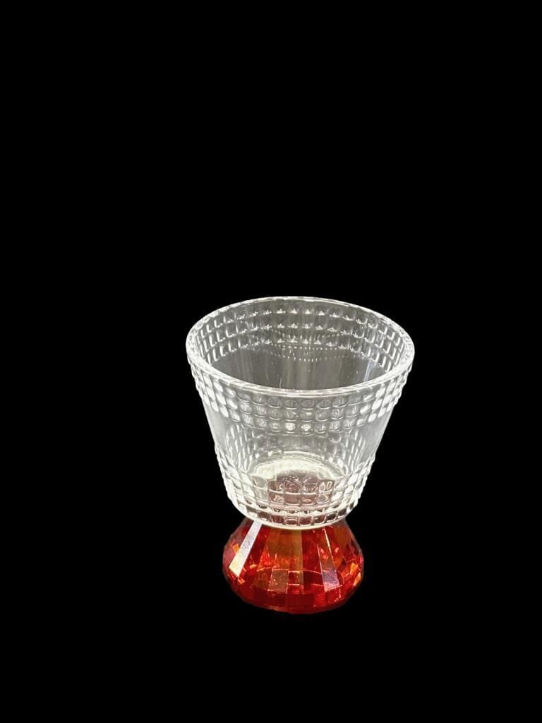 KRİSTAL AYAKLI TURUNCU TEKLİ KAHVE YANI BARDAK