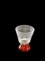 KRİSTAL AYAKLI TURUNCU TEKLİ KAHVE YANI BARDAK