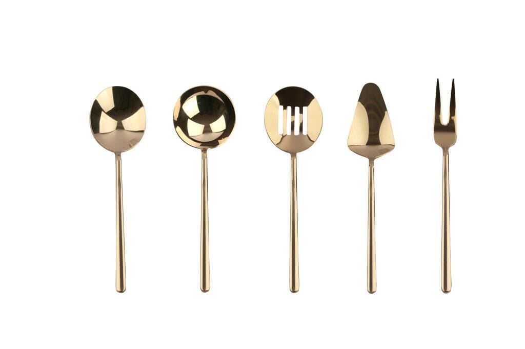 ALLEGRA PARLAK GOLD 5 PARÇA SOS SERVİS SETİ