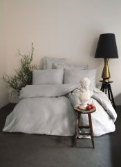 SIMPLY GRİ SATEN ÇİFT KİŞİLİK NEVRESİM TAKIMI