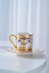 ZALE 24K ALTIN YALDIZLI 1 KİŞİLİK TÜRK KAHVESİ FİNCAN TAKIMI