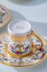 ZALE 24K ALTIN YALDIZLI 1 KİŞİLİK TÜRK KAHVESİ FİNCAN TAKIMI