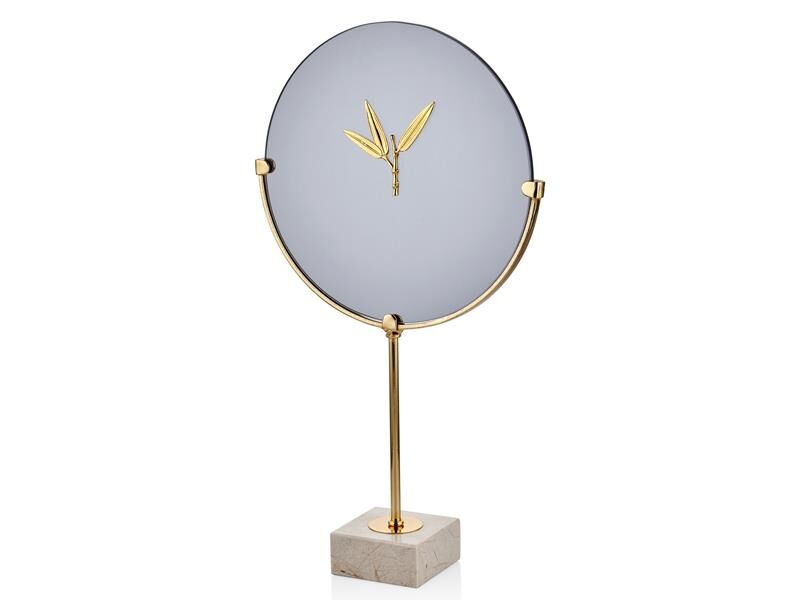 EVZA GOLD BAMBU YAPRAK BEJ DEKORATİF CAM DİSK 50CM