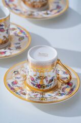 ZALE 24K ALTIN YALDIZLI 6 KİŞİLİK TÜRK KAHVESİ FİNCAN TAKIMI