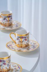 ZALE 24K ALTIN YALDIZLI 6 KİŞİLİK TÜRK KAHVESİ FİNCAN TAKIMI