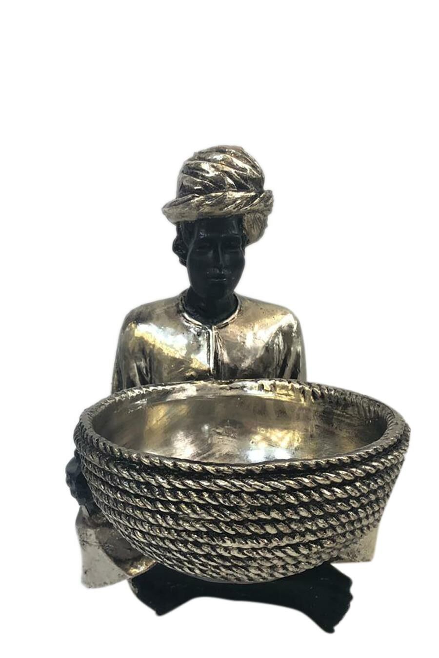 GÜMÜŞ HİNTLİ ADAM DEKOR/KASE 23cm
