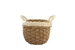HASIR BEYAZ YUVARLAK SEPET 20X26CM