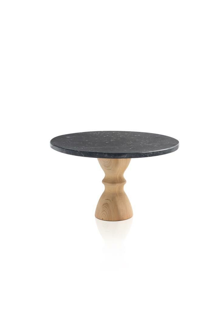 MERMER SİYAH AHŞAP AYAKLI SUNUM TABAK 28CM