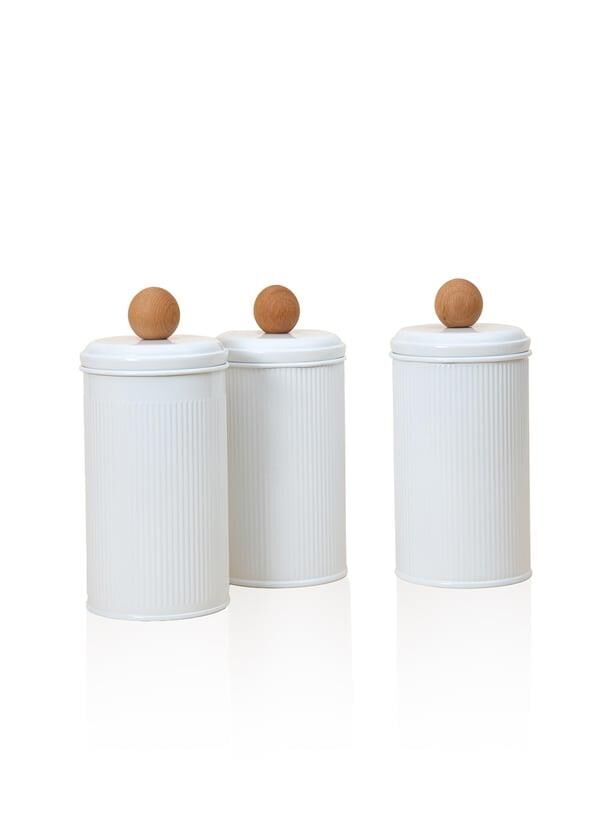 STRİPE BEYAZ ÇAY KAHVE ŞEKER KAVANOZU 1,20LT