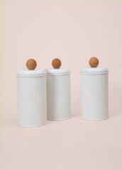 STRİPE BEYAZ ÇAY KAHVE ŞEKER KAVANOZU 1,20LT