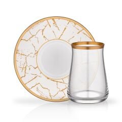 TARABYA BEYAZ MERMER 1 KİŞİLİK ÇAY SETİ