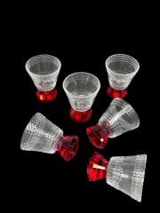 KRİSTAL AYAKLI TURUNCU 6'LI KAHVE YANI BARDAK