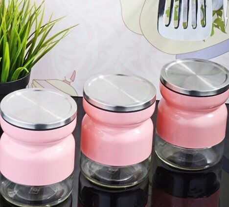 3'LÜ PEMBE KAVANOZ SET