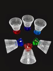 KRİSTAL AYAKLI 6 RENK KAHVE YANI BARDAK