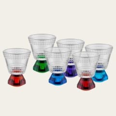 KRİSTAL AYAKLI 6 RENK KAHVE YANI BARDAK