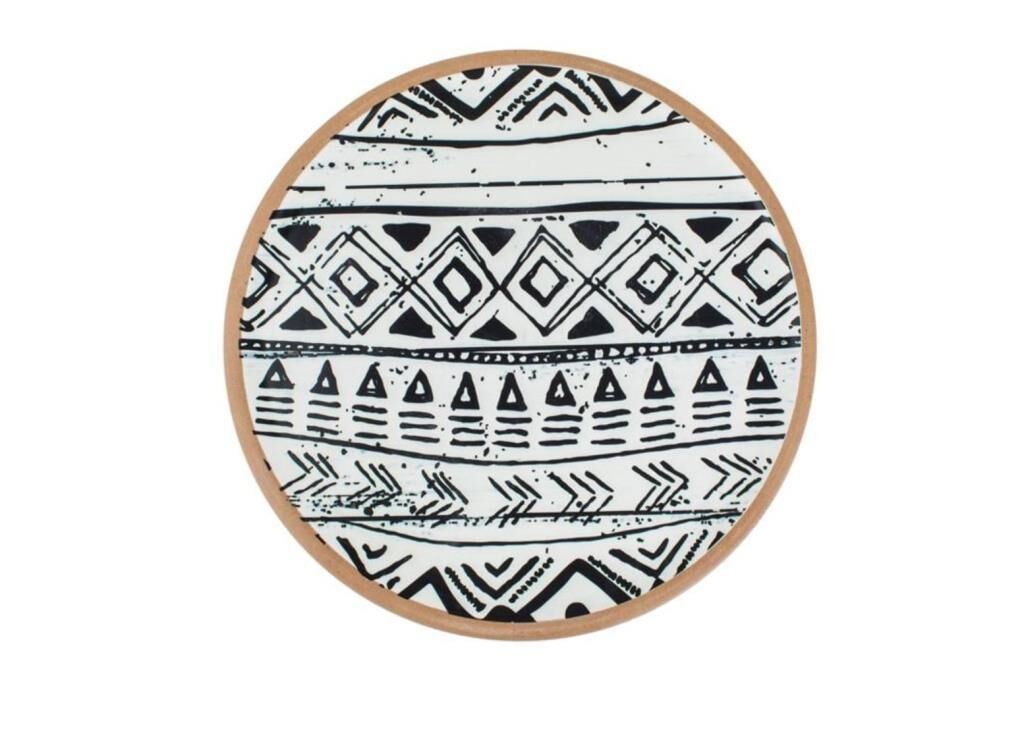 AHŞAP ETNİK DESEN DEKOR/TABAK 38CM