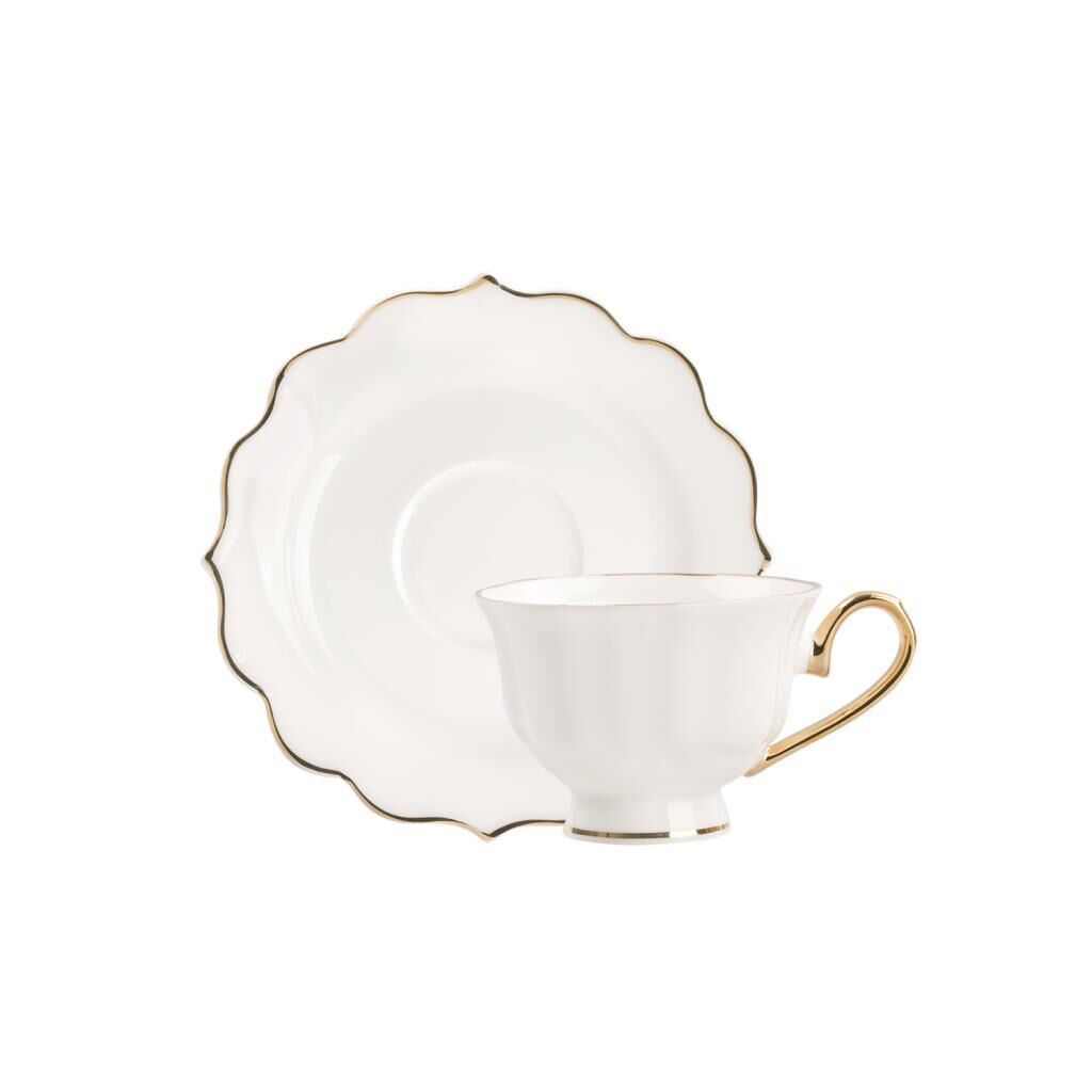 VALERIA BEYAZ ALTIN 6'LI TÜRK KAHVESİ FİNCANI