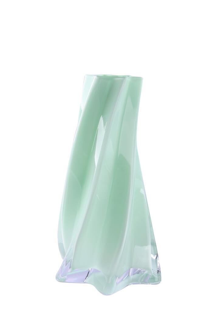 PAŞABAHÇE DENİZLİ CAM EL YAPIM VİZON YEŞİL VAZO 32CM