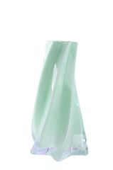 PAŞABAHÇE DENİZLİ CAM EL YAPIM VİZON YEŞİL VAZO 32CM