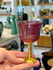 PEMBE ALTIN AYAKLI TEKLİ KAHVE YANI BARDAK