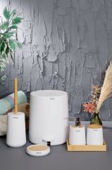 BEYAZ BAMBU 6 PARÇA BANYO SETİ