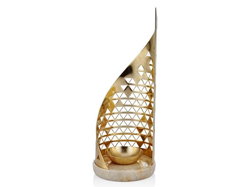 EVZA METAL BEJ GOLD MUMLUK/DEKOR 34CM