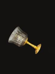 FÜME ALTIN AYAKLI TEKLİ KAHVE YANI BARDAK