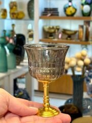 FÜME ALTIN AYAKLI TEKLİ KAHVE YANI BARDAK