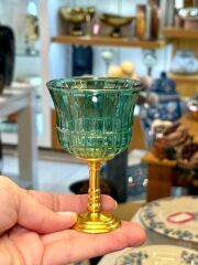 YEŞİL ALTIN AYAKLI 6'LI KAHVE YANI BARDAK