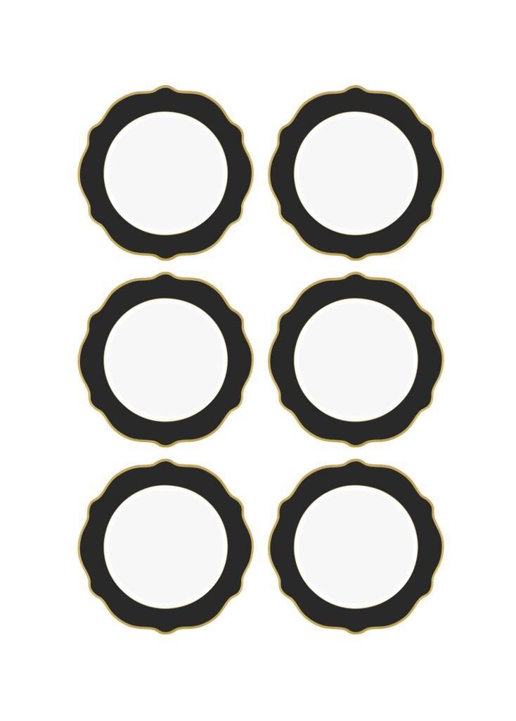 JASWELY SİYAH 6'LI PASTA TABAK 21CM