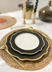 JASWELY SİYAH 6'LI PASTA TABAK 21CM