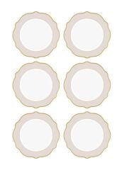 JASWELY KREM 6'LI SERVİS TABAK 27CM