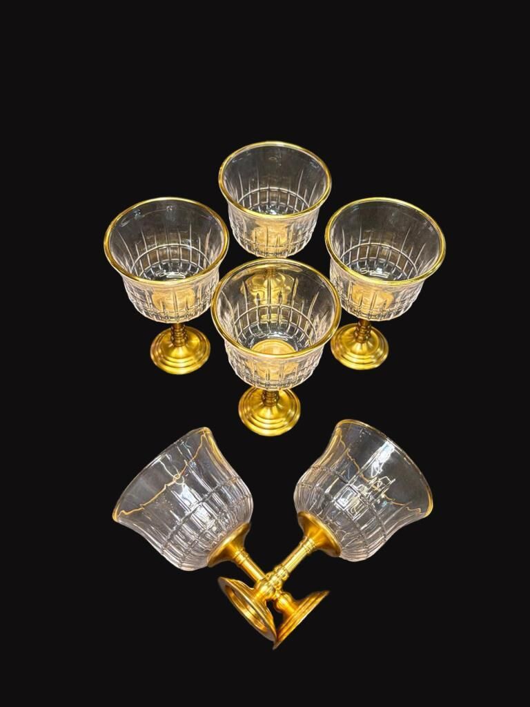 ŞEFFAF ALTIN AYAKLI 6'LI KAHVE YANI BARDAK