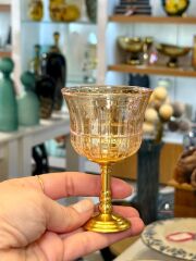 AMBER ALTIN AYAKLI 6'LI KAHVE YANI BARDAK