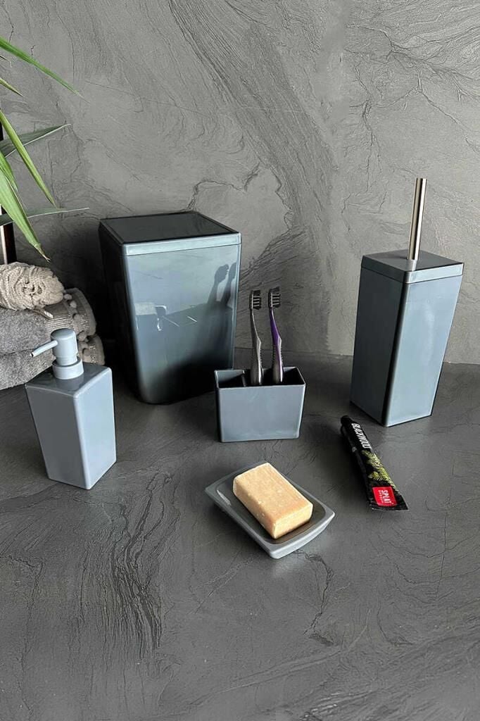 BİGA 5 PARÇA BANYO SETİ GRİ