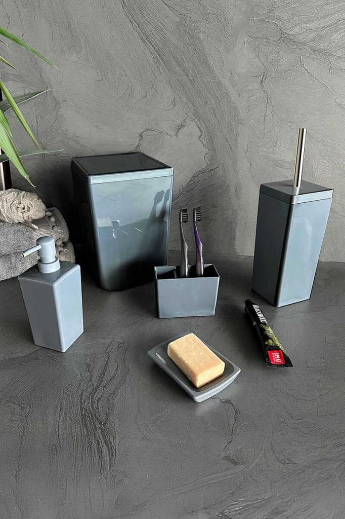 BİGA 5 PARÇA BANYO SETİ GRİ