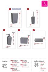 BİGA 5 PARÇA BANYO SETİ GRİ